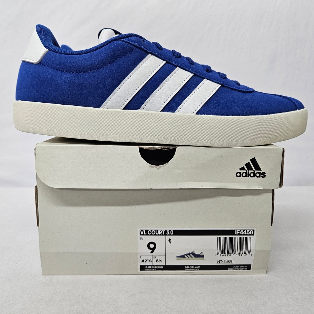 Adidas VL Court 3.0 Skateboarding Shoes IF4458 Blue White Men's Size 9